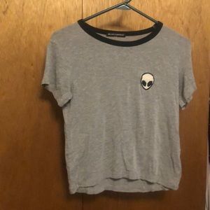 Brandy Melville alien patch grey T-shirt!